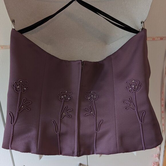 Purple floral corset and skirt 2 piece - Picture 8 of 12
